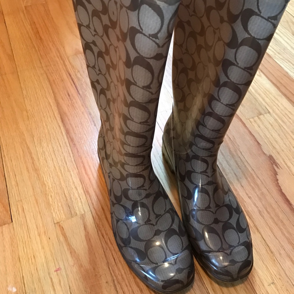 COACH rain boots size 9